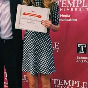 Worn once! Navy Blue Gingham Dress - Size 2